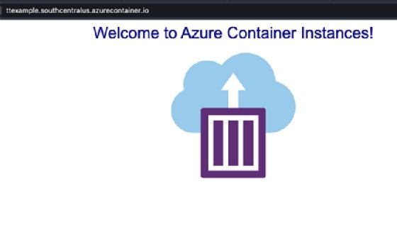 Abbildung 5: Ein erfolgreich laufender Azure-Beispielcontainer.
